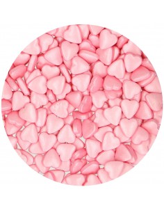 Corazones de azúcar rosas