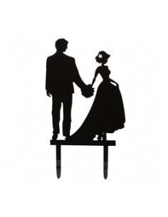 Topper pareja de novios negro