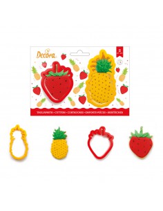 Set 2 Cortadores fresa y piña