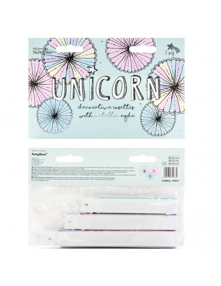 Abanicos de papel unicornio