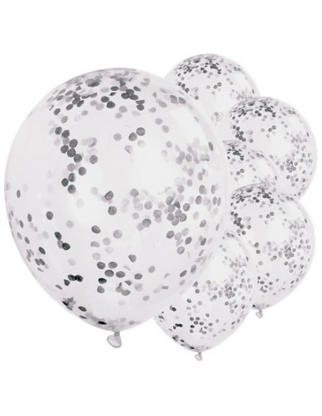 Globos confeti plata