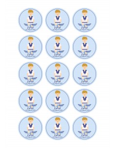 Papel de azúcar comunión niño personalizado