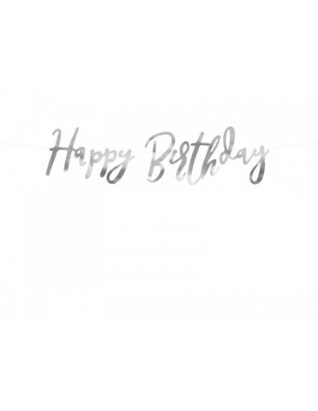 Banner Happy Birthday Plata