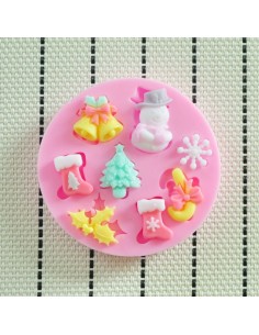 Molde de silicona motivos navideños