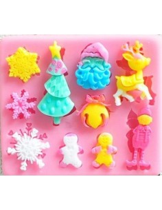 Molde silicona navideño copos