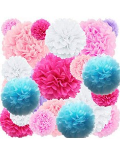 Pompon de papel blanco 25 2