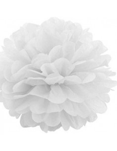 Pompon de papel blanco 25