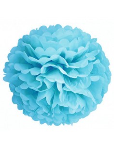 Pompon de papel azul 25