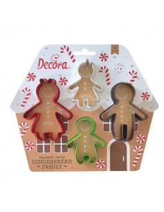 Set 4 Cortadores Familia Gingerbread