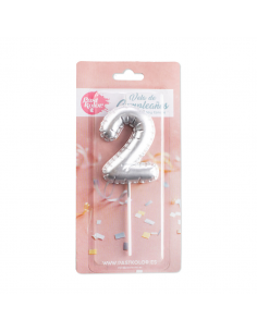 Vela efecto globo plata 2 2