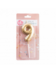 Vela efecto globo oro 9 2