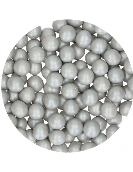 Perlas grandes de chocolate plata FunCakes