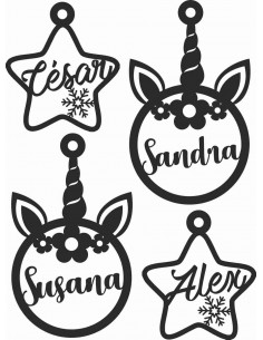 Adornos navideños Unicornio para el árbol personalizados