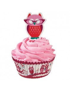 Combo para Cupcakes Buhos con toppers Wilton  2