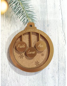 Bola de Navidad nombres familia en dos colores