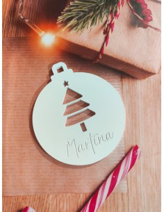 Bola de Navidad Abeto con nombre grabado