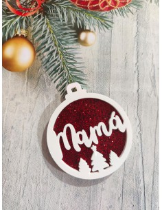 Bola de Navidad abetos dos colores con nombre