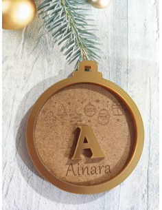 Bola de Navidad inicial y grabado en dos colores