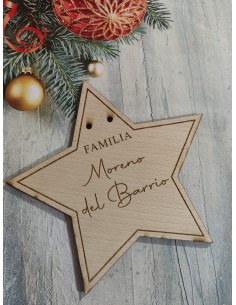 Estrella para el árbol de navidad personalizada con nombre familiar 2