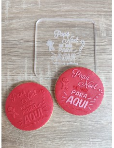 Sello Papá Noel para aquí para galletas