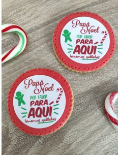 Papel de azúcar Papá Noel para aquí