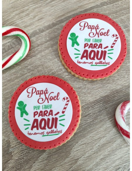 Papel de azúcar Papá Noel para aquí