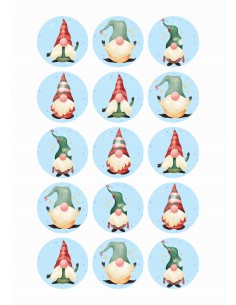 Papel azúcar Navidad Gnomos
