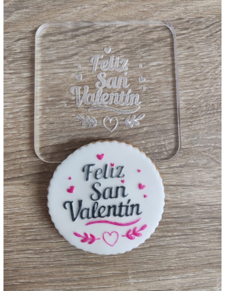 Sello Feliz San Valentín para galletas