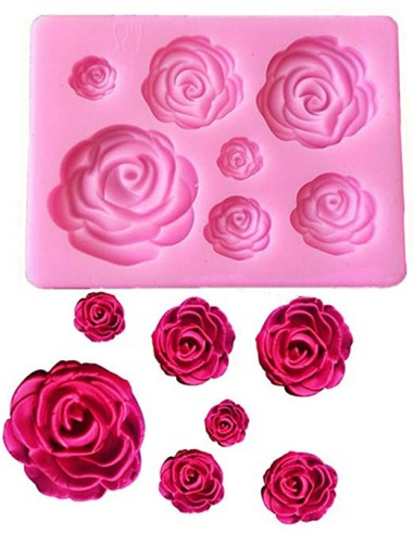 Molde silicona rosas variadas