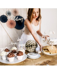 Topper love cartón plata 2