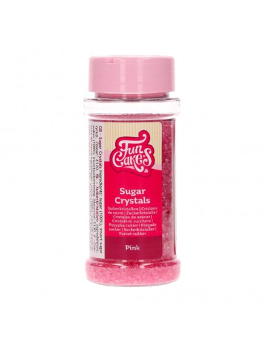 Cristales de azúcar rosa