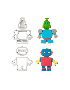 Set 4 cortadores marcadores Robots 2