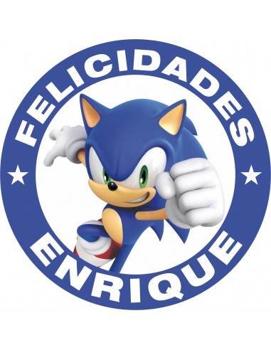 Papel de azúcar para tarta Sonic personalizado