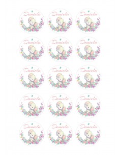 Papel de azúcar elefante floral para galletas