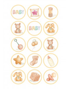 Papel de azúcar motivos bebé para galletas