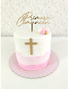 Topper Primera Comunión + cruz frontal para tarta