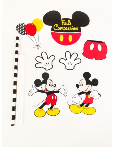 huella Comparar Traer Comprar online Toppers Mickey Mouse de Cartón para decorar tartas