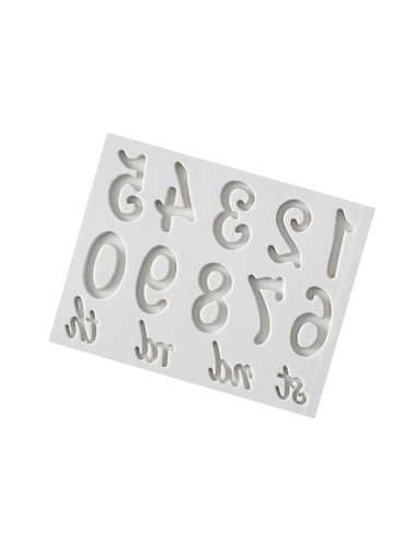Molde de silicona números cursiva