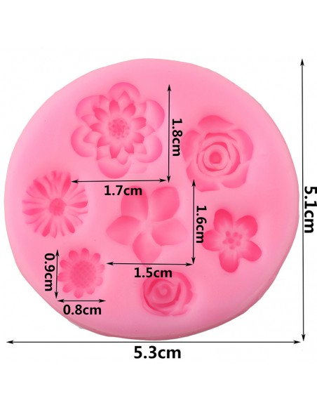 Molde silicona mini flores