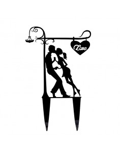 Topper para tarta Pareja bajo Farola negro