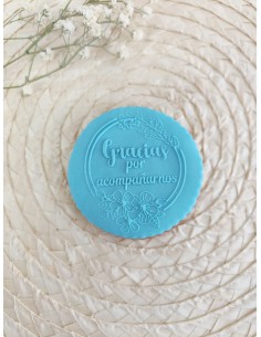 Sello Gracias por acompañarnos para fondant