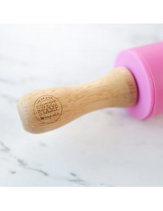 Rodillo 32 cm rosa con mango de madera 2