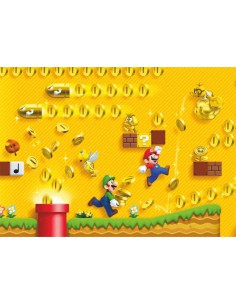 Papel de azúcar tarta rectangular Super Mario