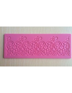 Molde silicona corazones encaje