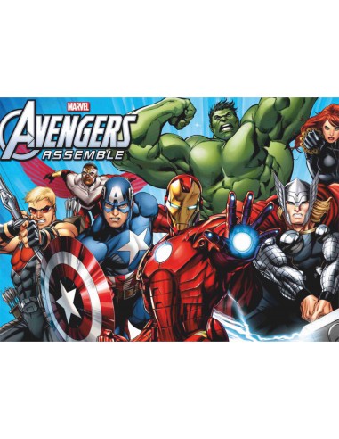 Papel de azúcar tarta rectangular Avengers