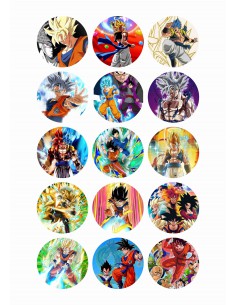 Papel de azúcar Dragon Ball para galletas
