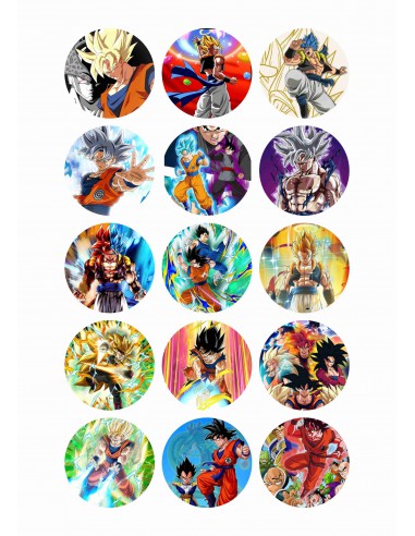 Papel de azúcar Dragon Ball para galletas