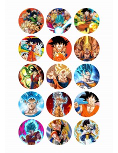 Papel de azúcar Dragon Ball para galletas
