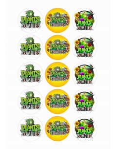 Papel de azúcar para galletas Plantas Vs Zombies