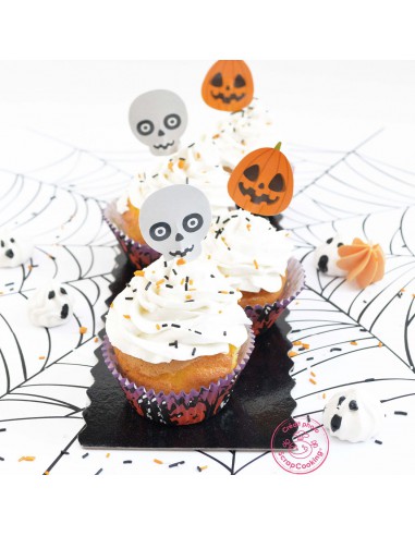 Capsulas Toppers Calabazas y calaveras Halloween